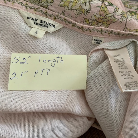 Max Studio Pink Floral Long Sleeve Maxi Dress - Picture 8 of 8